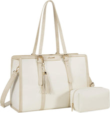 Handtasche Damen Umhängetasche Canvas Laptoptasche 15,6 Zoll
