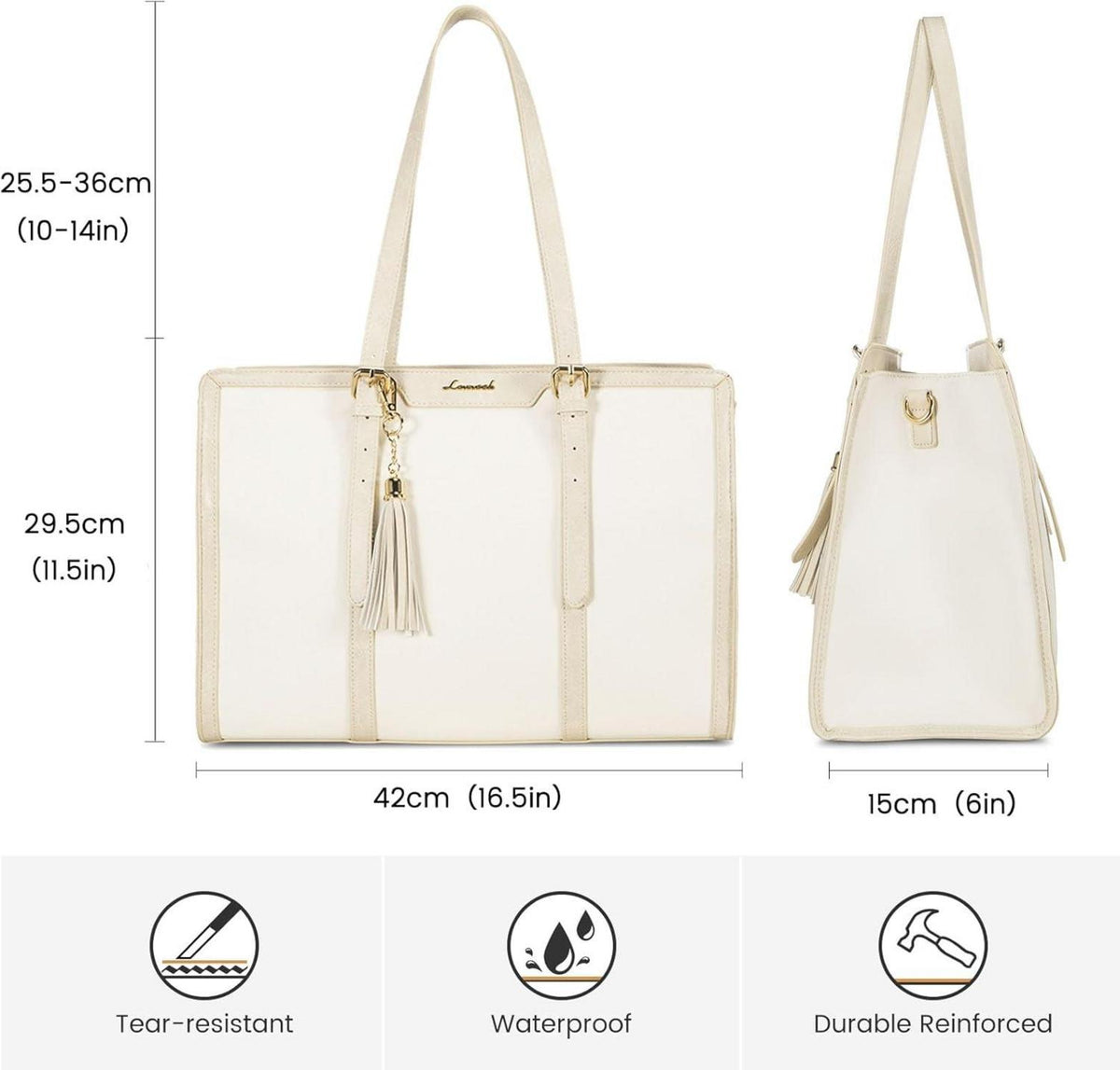 Damen Umhängetasche Laptoptasche 15,6 Zoll Canvas Schultertasche