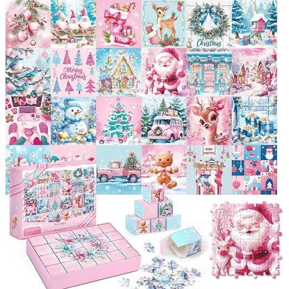 Adventskalender Puzzle Weihnachtselemente 24 Boxen Countdown