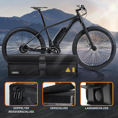 Feuerfeste Ebike Akku Tasche (M) mit Ladeanschluss