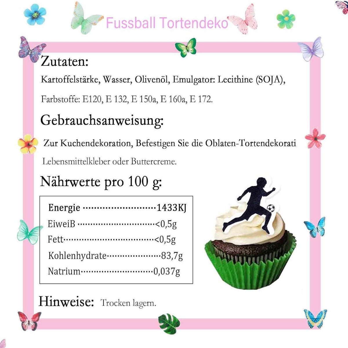 Essbare Fußball Tortendeko 48 Stück für Geburtstage