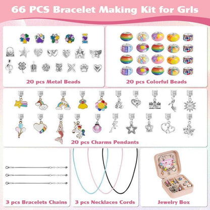 Bastelset Schmuck für Mädchen ab 6 Jahre - DIY Armbänder & Halsketten