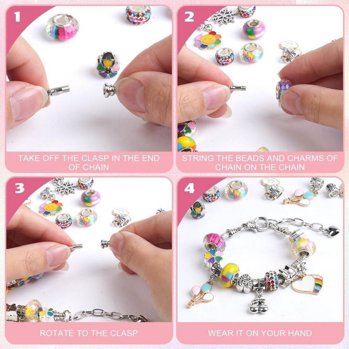Bastelset Schmuck für Mädchen ab 6 Jahre - DIY Armbänder & Halsketten
