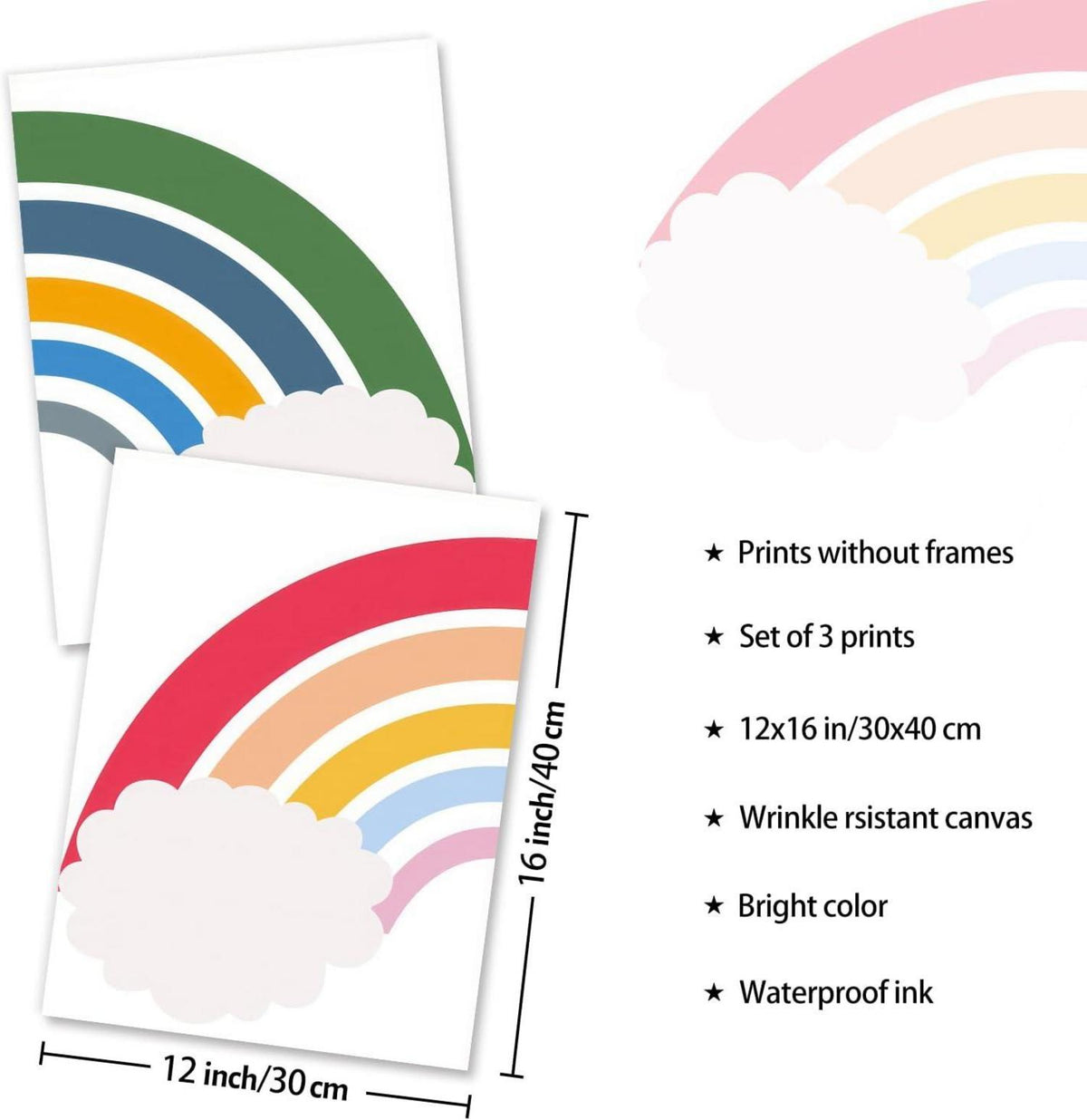 Regenbogen Familie Zitat Poster Set Kinderzimmer Klassenzimmer Deko 30x40cm 3er