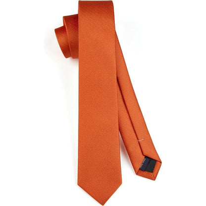 Schmale Seidenkrawatte für Herren, 6cm, Orange