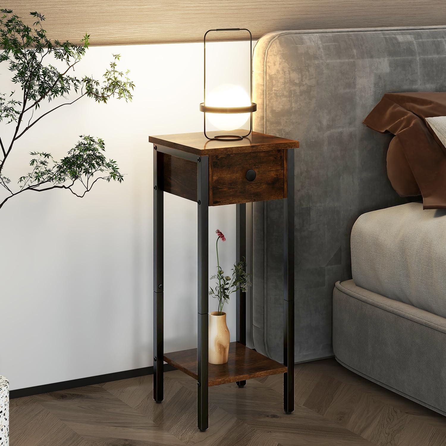 Nachttisch 2er Set Vintage Beistelltisch mit Schublade
