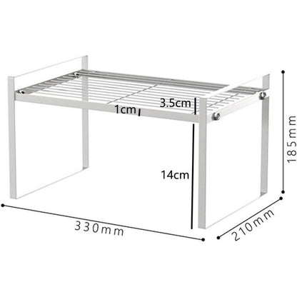 Küchenschrank Organizer mit Anti-Rutsch Matte, 2 Stück, Weiß