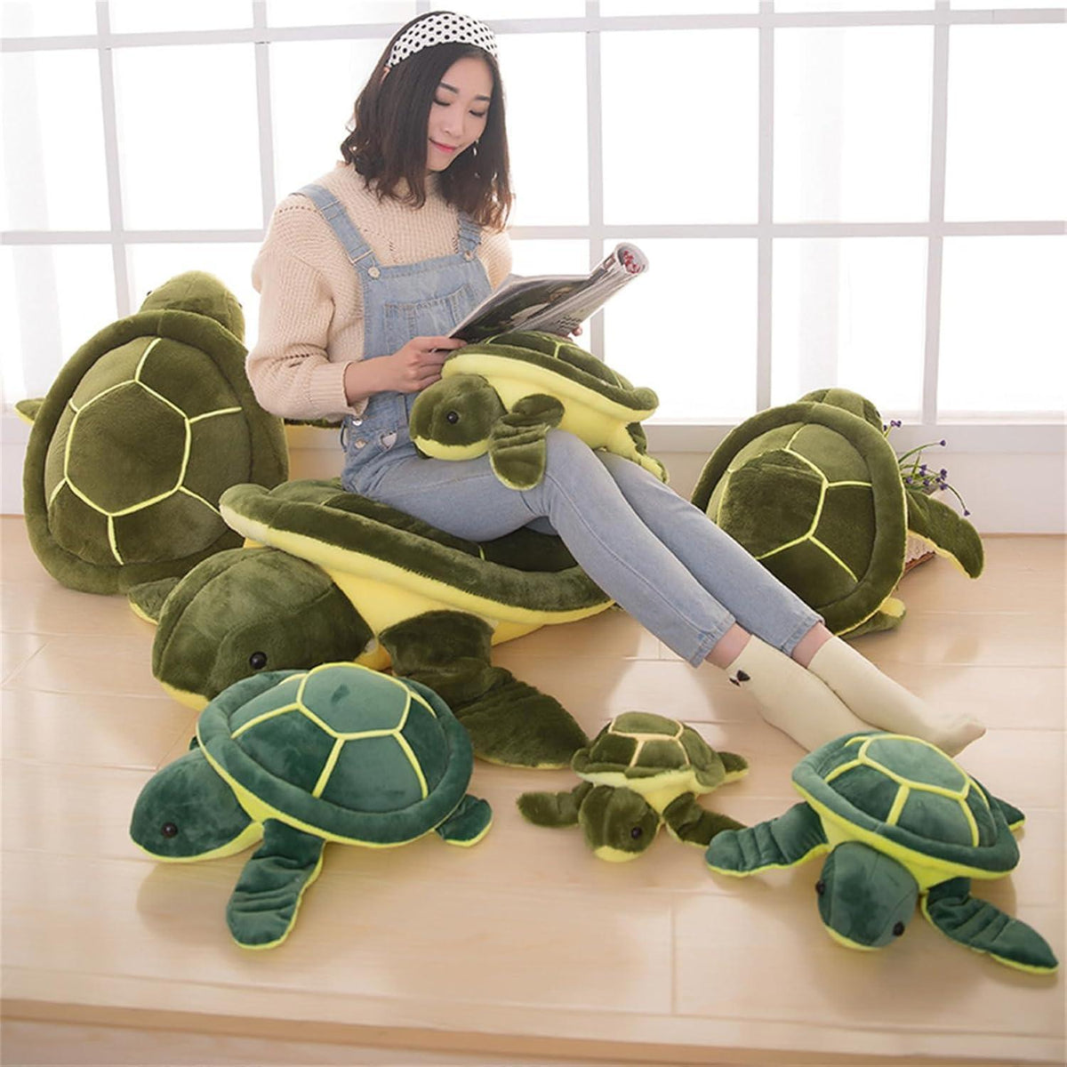 Große Plüsch Schildkröte 25cm - Weiches Kuscheltier für Kinder & Erwachsene