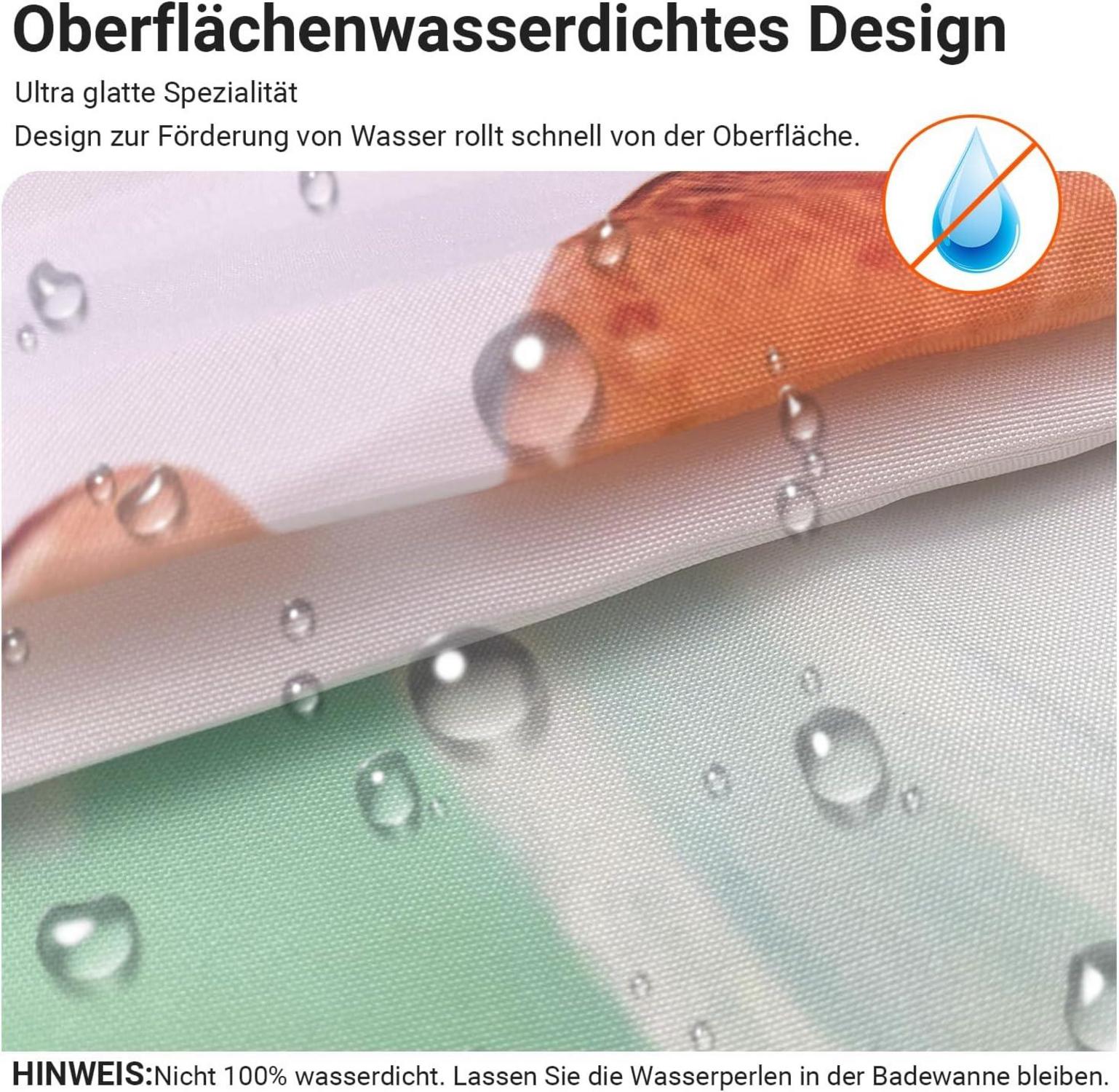 Blumen Duschvorhang Antischimmel 180x180cm Wasserabweisend