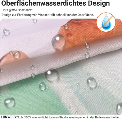 Blumen Duschvorhang Antischimmel 180x180cm Wasserabweisend