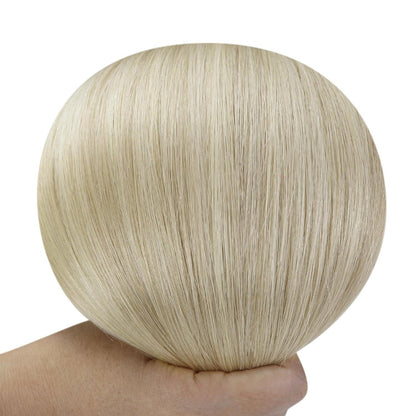 Clip-in Echthaar Extensions Ombre Aschblond Platinblond 55cm