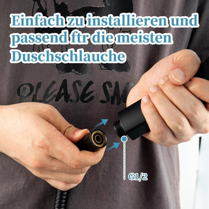 Duschkopf Schwarz 6 Strahlarten Wassersparend Ø130mm
