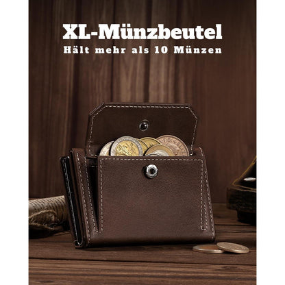 Herren Geldbörse mit XL-Münzfach und Magnetverschluss