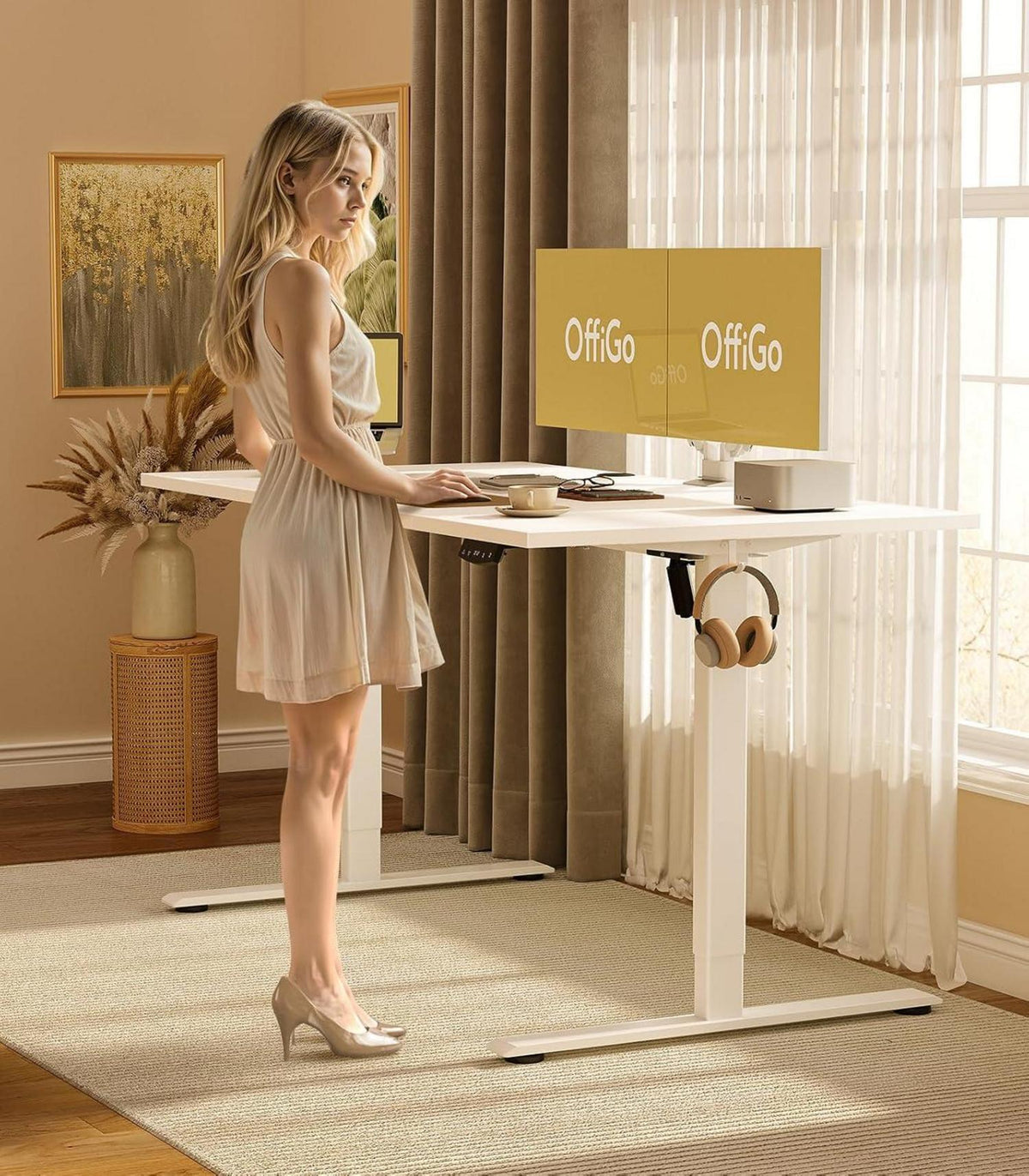 Höhenverstellbarer Schreibtisch 180 cm Elektrisch Gaming