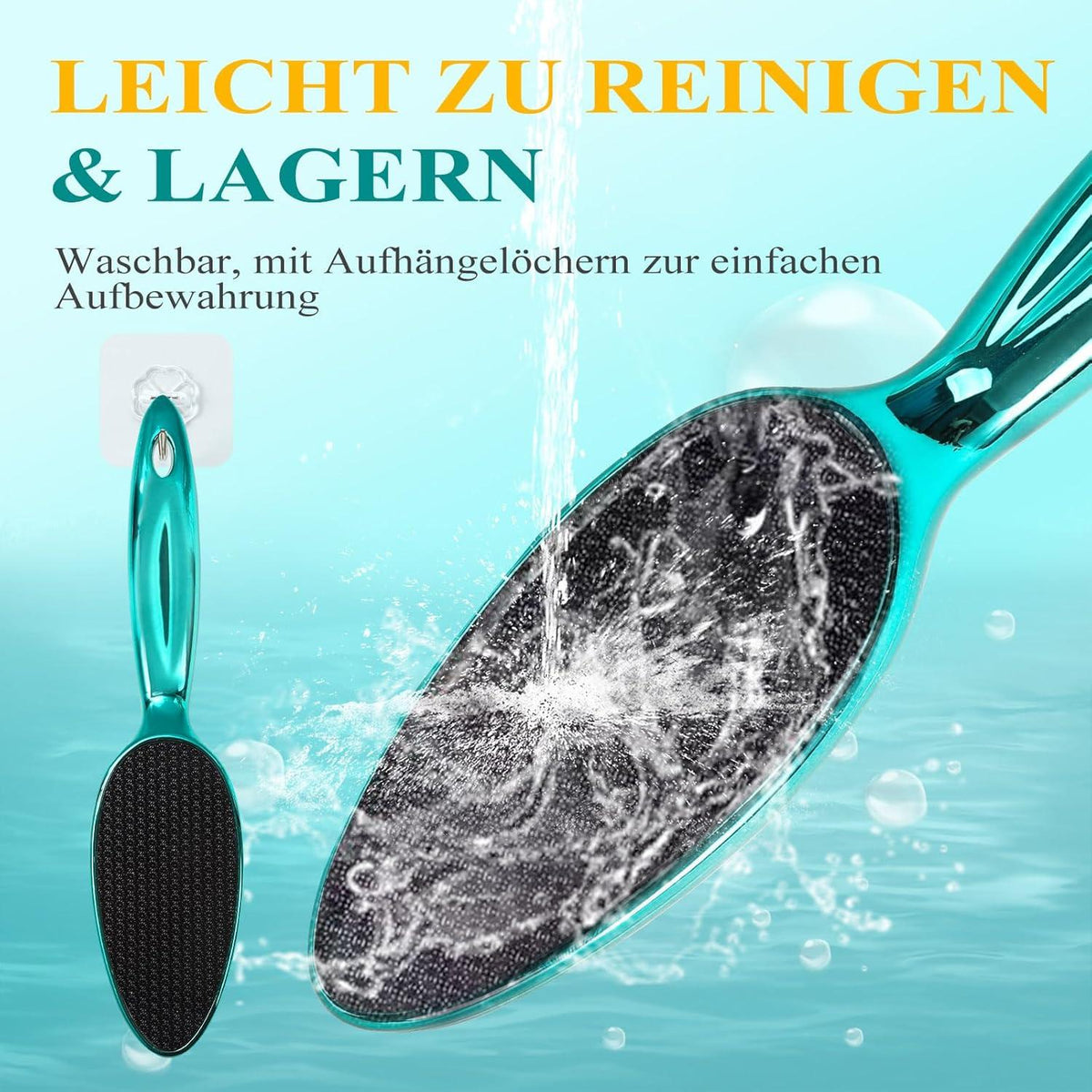 Nano Glas Hornhautentferner Sanfte Fußpflege mit Langgriff für nasse