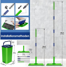Wischmopp Set mit Eimer und 6 Mikrofaser Pads