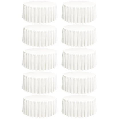 10x Runde Tischdecke Elfenbein 305cm – Waschbar & Knitterfrei