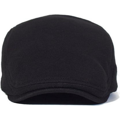 Herren Schiebermütze Baumwolle Verstellbar – Flatcap Newsboy Cap Schwarz