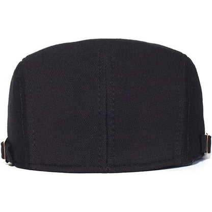 Herren Schiebermütze Baumwolle Verstellbar – Flatcap Newsboy Cap Schwarz