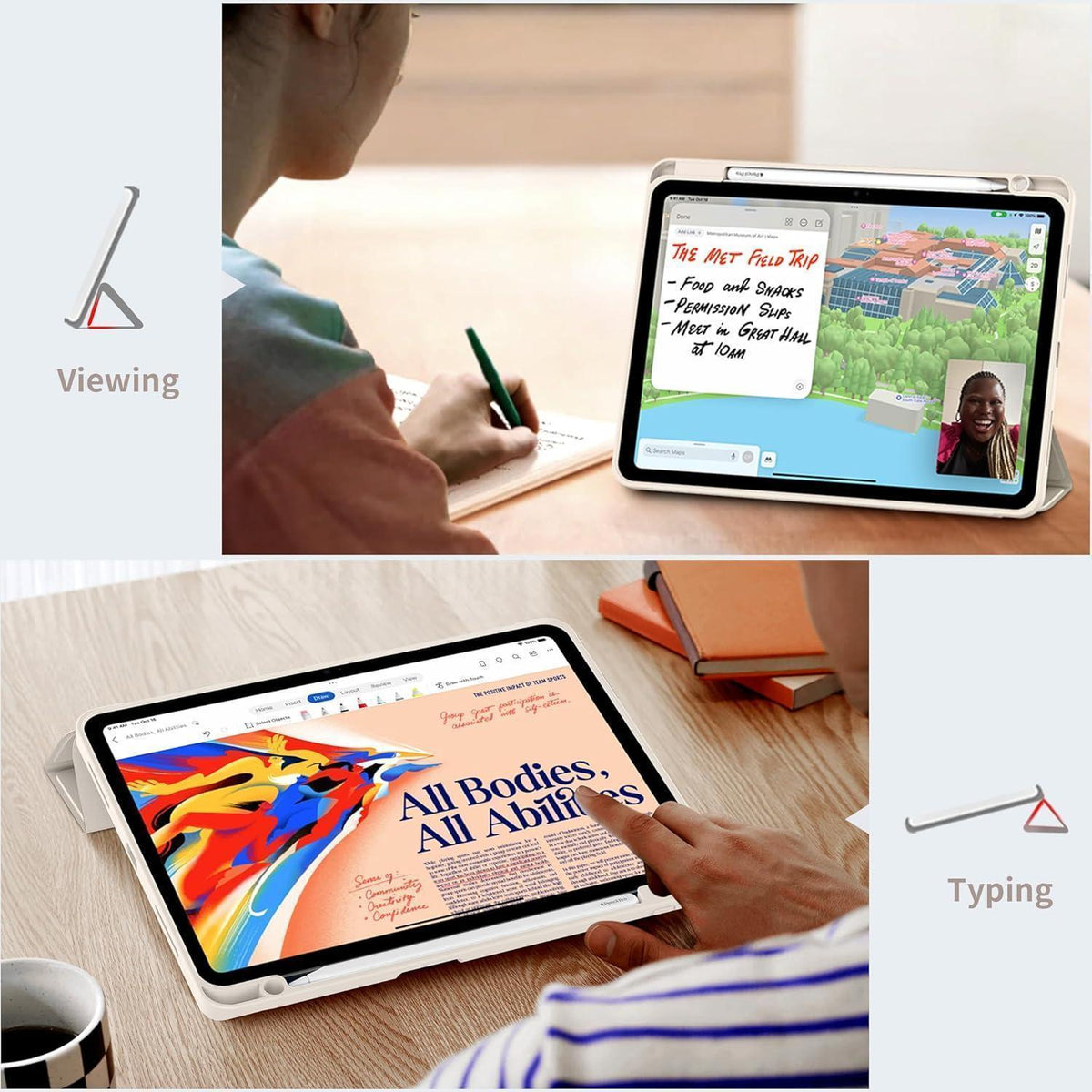 iPad Air 11 Hülle mit Stifthalter & Trifold Ständer