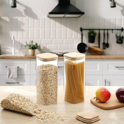 Vorratsgläser 2er Set 2200ml mit luftdichtem Bambusdeckel