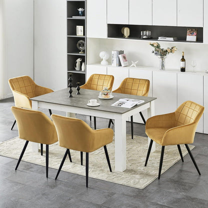 Samt Esszimmerstühle 4er Set – Tulpengold, Bequem & Robust