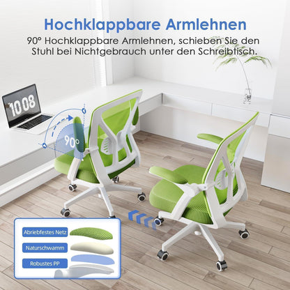 Ergonomischer Bürostuhl mit Lendenwirbelstütze und Grüne