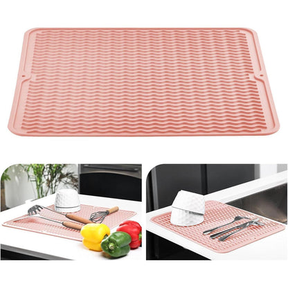 Silikon Abtropfmatte 30x40cm – Hitzebeständig & Rutschfest Blassrosa