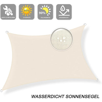 Wasserdichtes Sonnensegel 2x4m Helles Khaki mit UV-Schutz