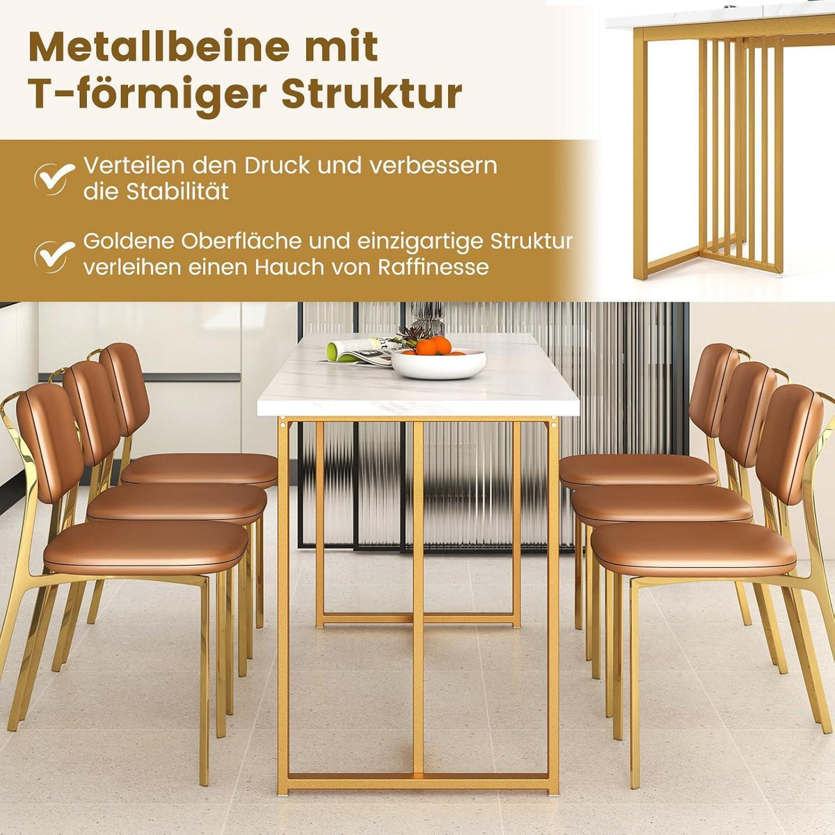 Esstisch 160x60 cm – Rechteckiger Küchentisch für 6-8 Personen