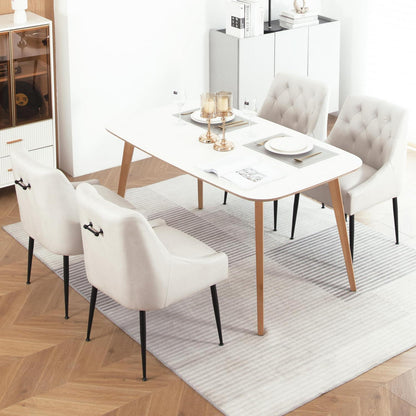 Esszimmerstühle 4er Set Beige, Modern & Komfortabel mit Kissen