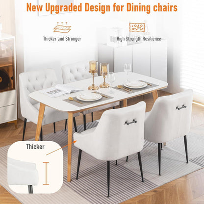 Esszimmerstühle 4er Set Beige, Modern & Komfortabel mit Kissen
