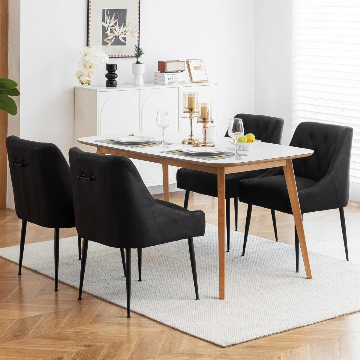 Esszimmerstühle 4er Set Schwarz – Modern & Komfortabel mit Hebel