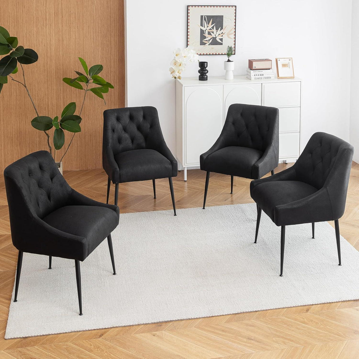 Esszimmerstühle 4er Set Schwarz – Modern & Komfortabel mit Hebel
