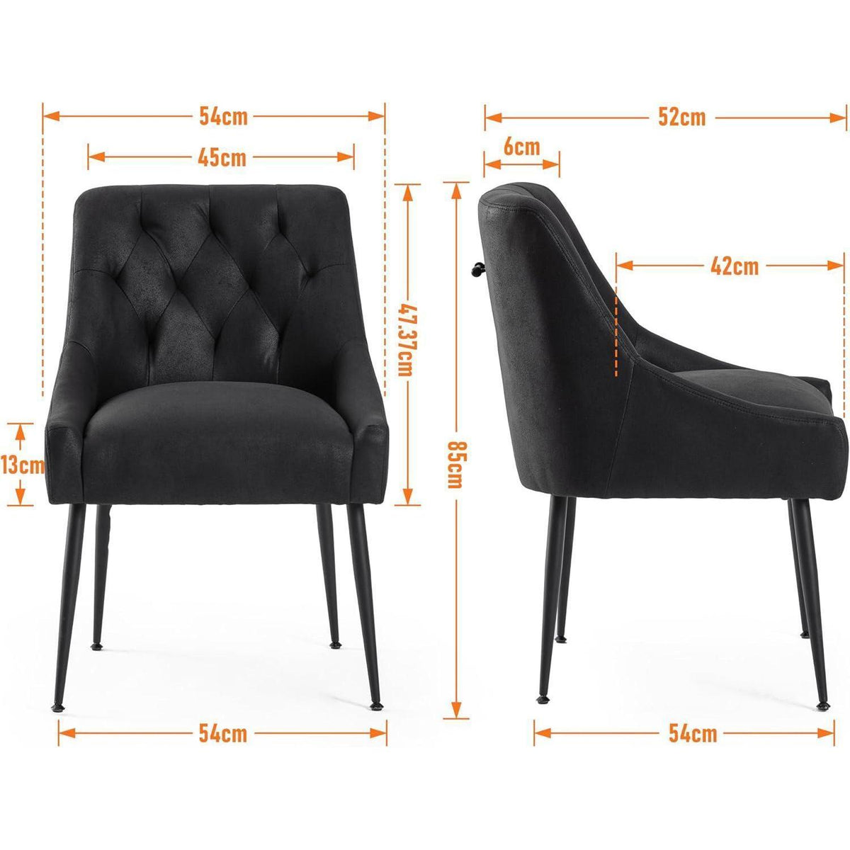 Esszimmerstühle 4er Set Schwarz – Modern & Komfortabel mit Hebel