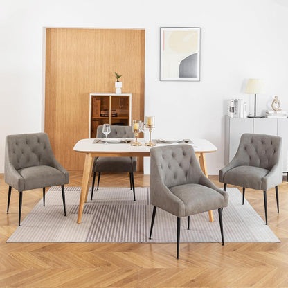 Esszimmerstühle Set 4 Grau | Modern, Bequem & Platzsparend