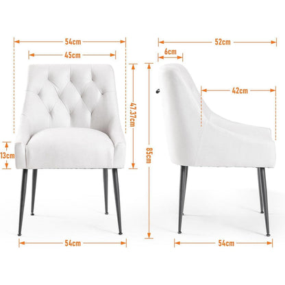 Esszimmerstühle 6er Set Beige mit Kissen & Hebel