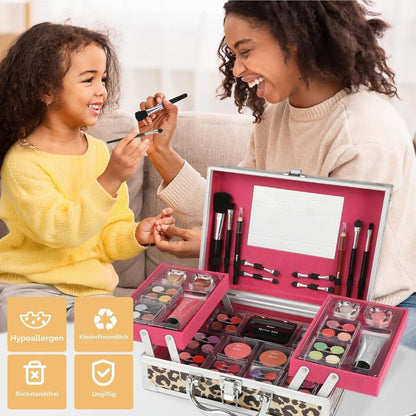 Make-Up Set für Mädchen mit Kosmetikkoffer Leopard Gelb