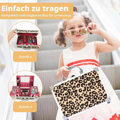 Make-Up Set für Mädchen mit Kosmetikkoffer Leopard Gelb