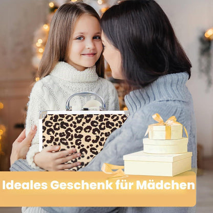 Make-Up Set für Mädchen mit Kosmetikkoffer Leopard Gelb