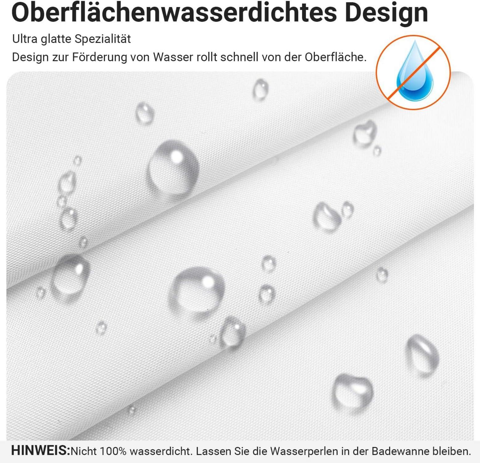 Duschvorhang 150x180cm Reinweiß Wasserabweisend Polyester