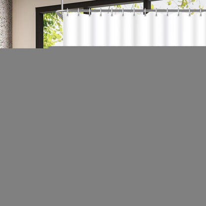 Duschvorhang 200x220cm Reinweiß mit Haken & Antischimmel Beschichtung