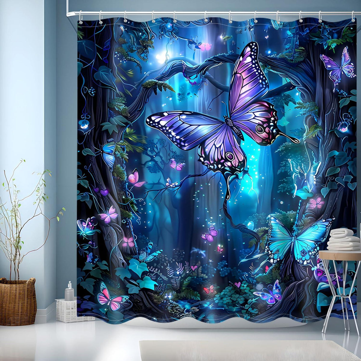 Duschvorhang 180x200 Bunt Motiv Wasserdicht Trocknend 3D HD