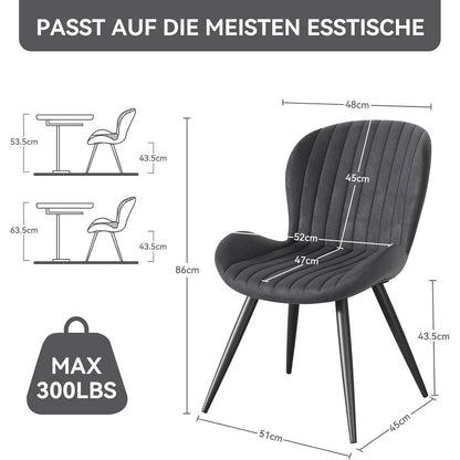 Esszimmerstühle 6er Set Dunkelgrau – Ergonomisch & Robust