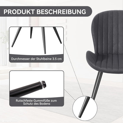 Esszimmerstühle 6er Set Dunkelgrau – Ergonomisch & Robust