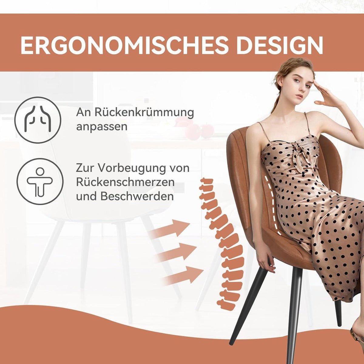 Esszimmerstühle 4er Set Braun – Ergonomisch & Robust