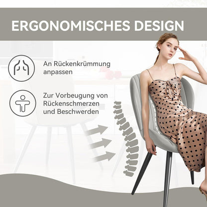 Esszimmerstühle Set 4er – Hellgrau, Ergonomisch & Robust