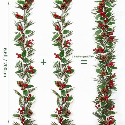 Künstliche Beerengirlande 4m – 2er Set für Weihnachtsdeko