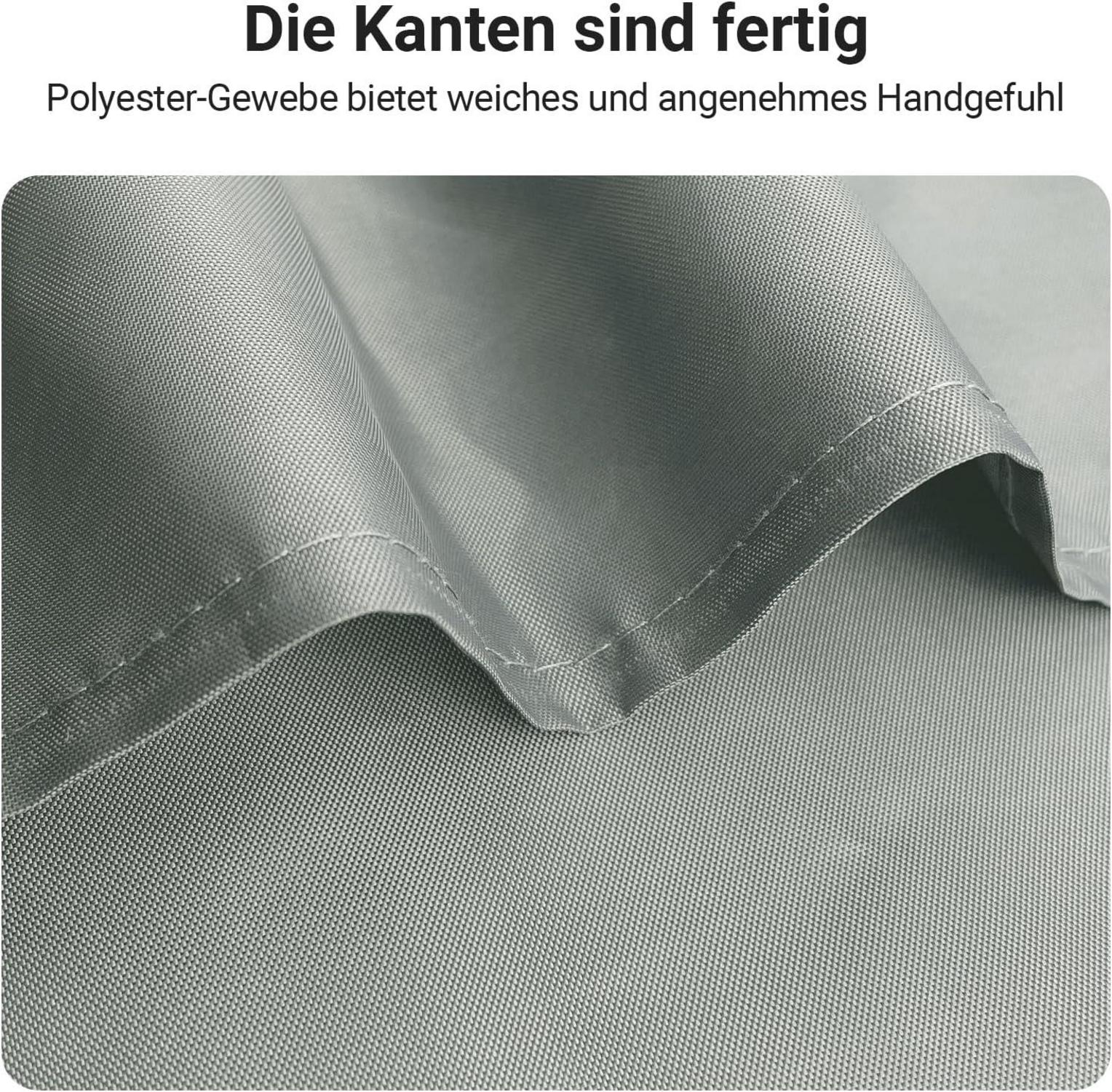 Duschvorhang 180x190cm Grau Antischimmel Textil Beschwerter Saum