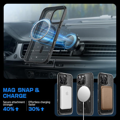 iPhone 16 Pro Hülle MagSafe Transparent Militärschutz GSchwarz